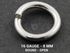 Sterling Silver 16 GA Open Jump Ring, (SS/JR16/8O)